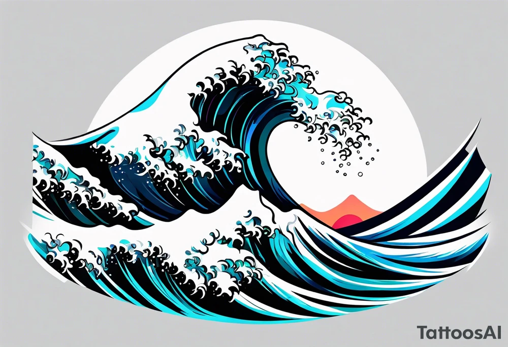 simple wave for outside forearm tattoo idea