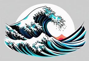 simple wave for outside forearm tattoo idea