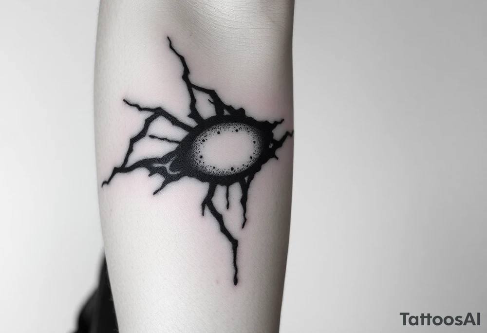 Ripped human skin drowned in sorrow because of who they became tattoo idea