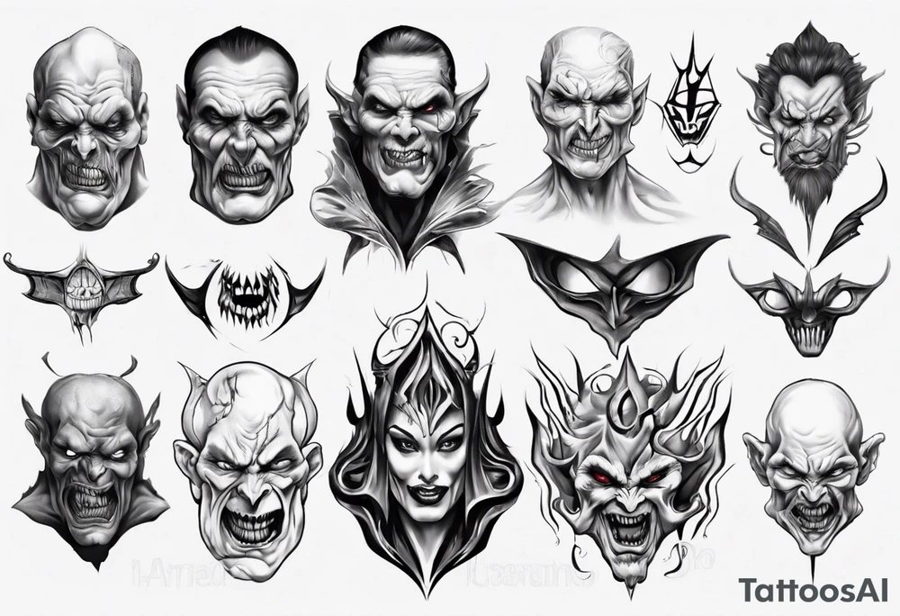 evil face realism tattoo idea