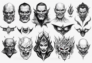 evil face realism tattoo idea