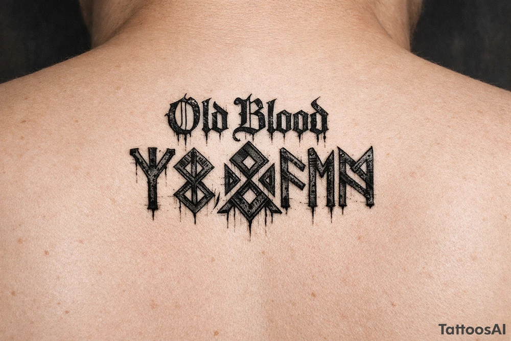 Slavic runes with old blood written tattoo idea