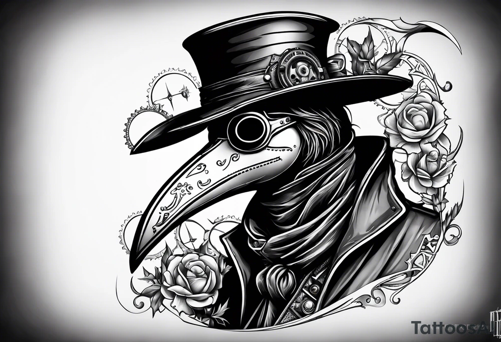 steampunk plague doctor 
3/4 of body tattoo idea