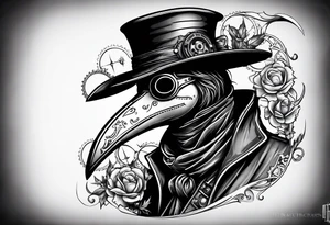 steampunk plague doctor 
3/4 of body tattoo idea