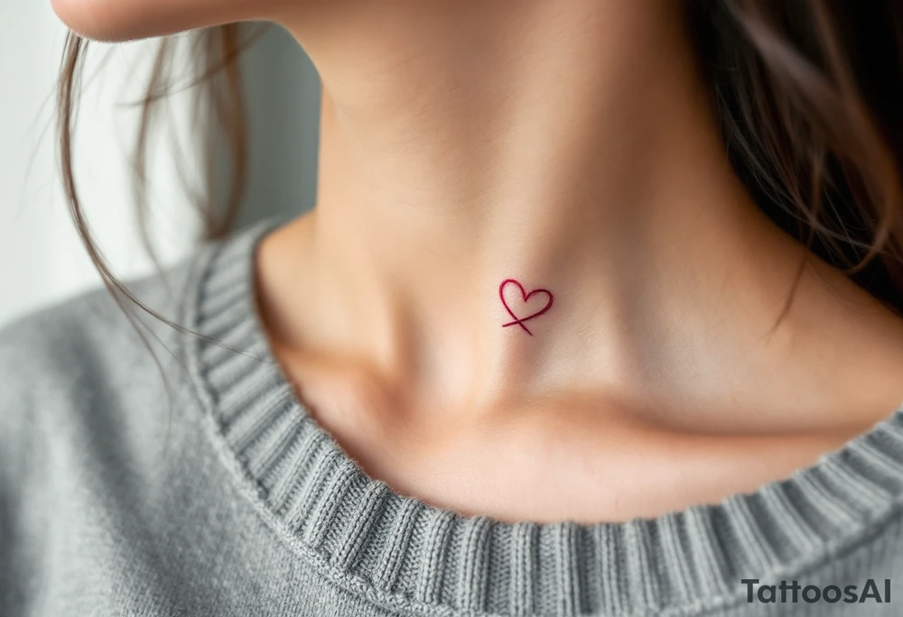 A fine-line infinity symbol with one loop shaped like a soft pink heart, symbolizing lasting affection. tattoo idea