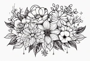 ornaments of flowers tattoo idea