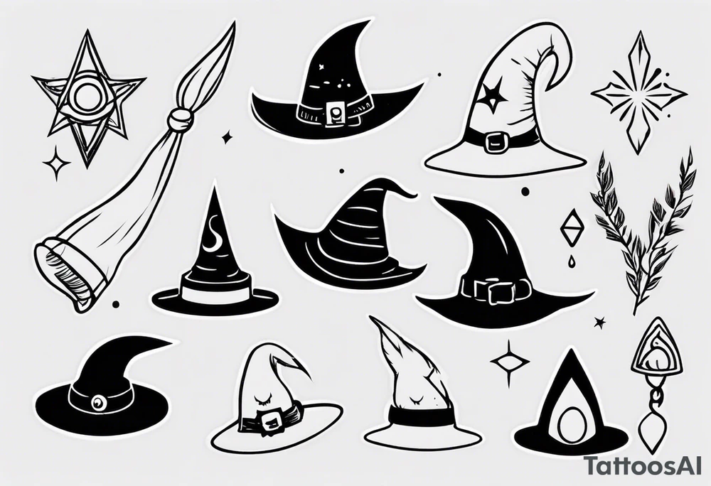Cute witch hat tattoo idea