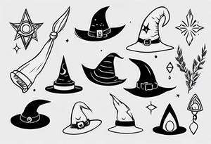 Cute witch hat tattoo idea