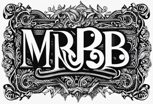 letters: "MRBG" underlined, equally separated
simple, clear, plain, unadorned tattoo idea