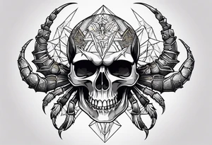 Skull tattoo with large scorpions tattoo idea