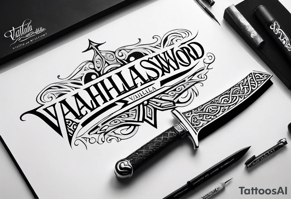Valhalla sword tattoo idea