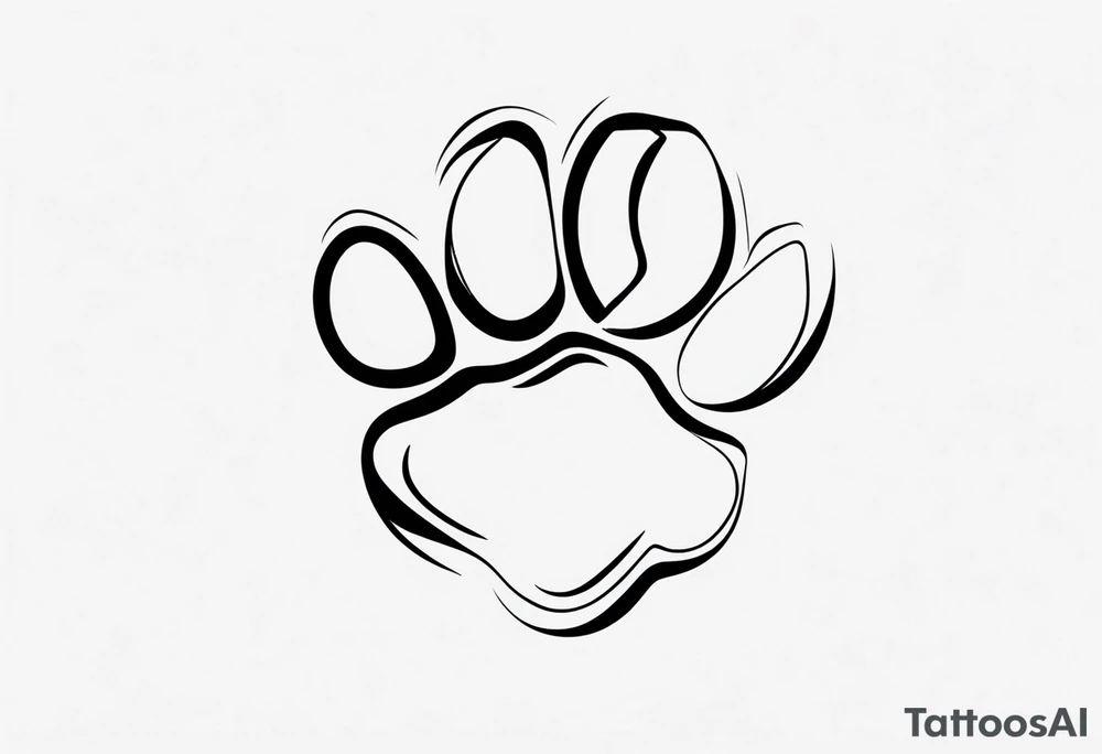 Paw Print with a name Ben tattoo idea