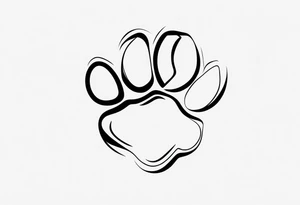 Paw Print with a name Ben tattoo idea