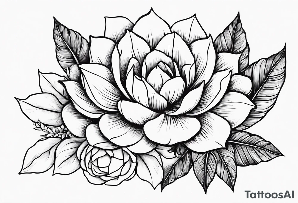 Western floral and succulent forearm sleeve tattoo idea