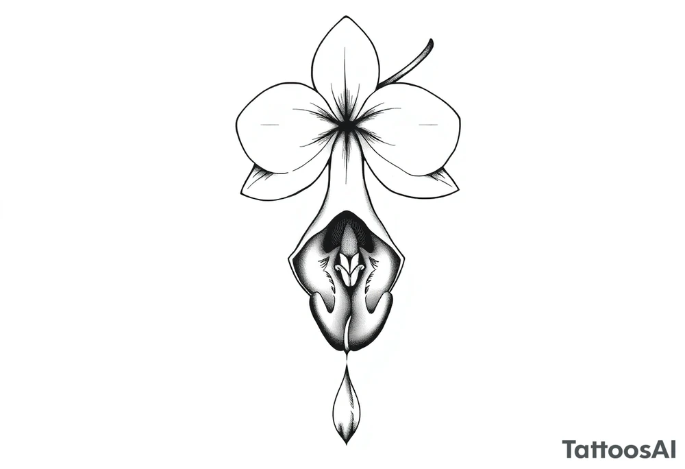Chain drop flower orchid tattoo idea