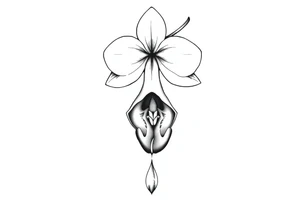 Chain drop flower orchid tattoo idea