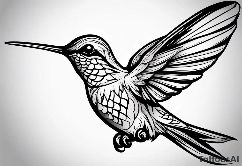 simple hummingbird tattoo idea