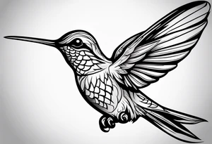simple hummingbird tattoo idea