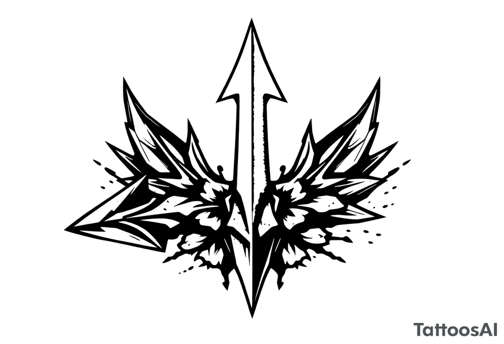create an arrow that look down tattoo idea