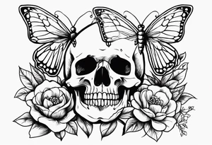 full body skeleton
 flowers and butterflies
simple design minimal words "dry bones come alive" tattoo idea