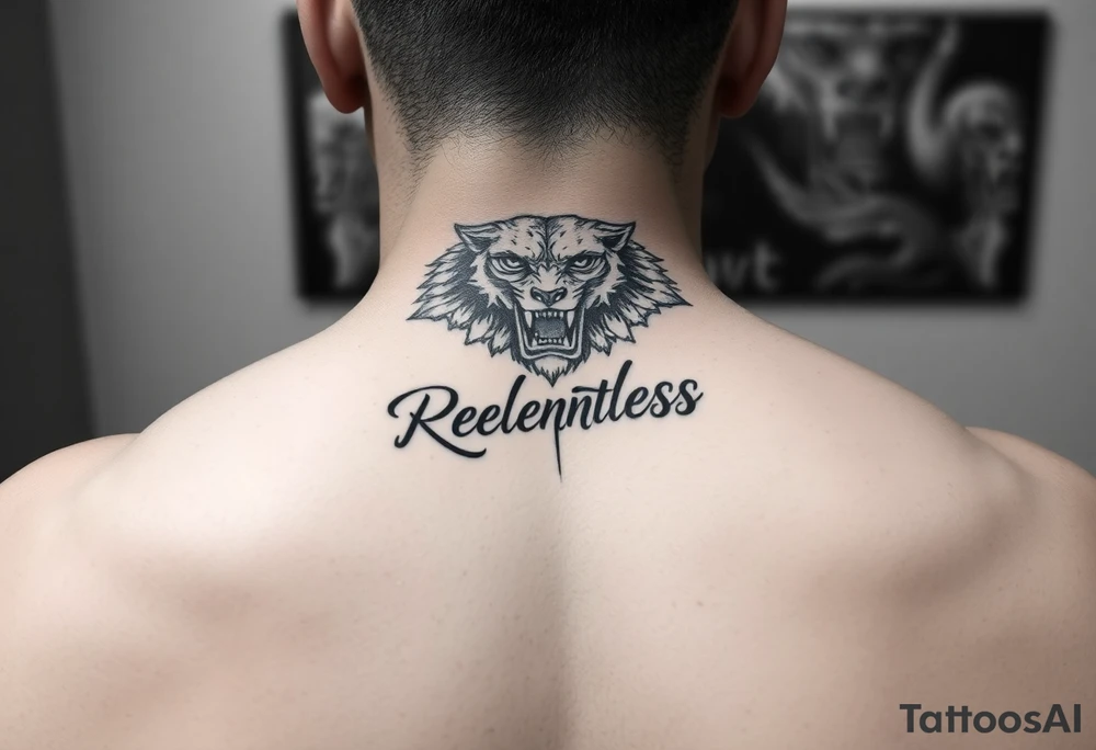 powerful majestic tattoo on a hand wrist representing "relentless" tattoo idea