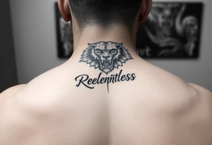 powerful majestic tattoo on a hand wrist representing "relentless" tattoo idea