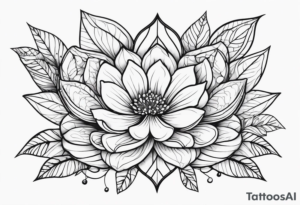 ramo de flor conjunto linha reta tattoo idea