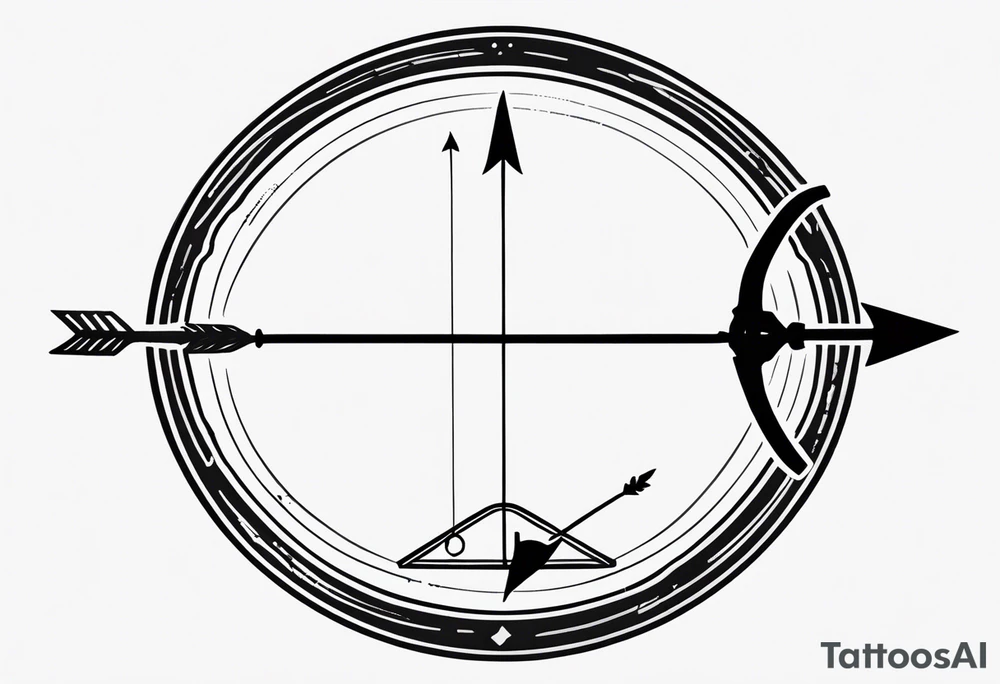 a mix of the saggitarius bow and arrow sign and the libra scale sign tattoo idea