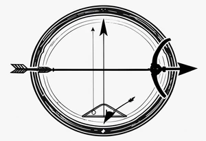 a mix of the saggitarius bow and arrow sign and the libra scale sign tattoo idea