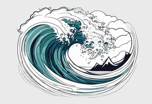 discipline and consistency sea storm tattoo idea