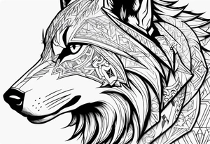 Legend of zelda link wolf in profile tattoo idea