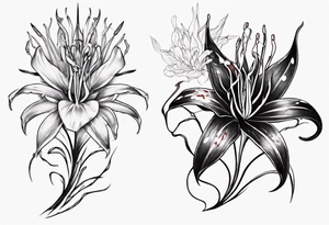 Snake,red  spider lily tattoo idea