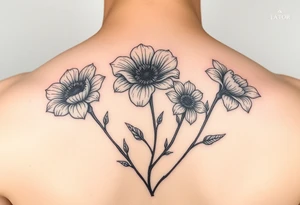 3 birthflowers tattoo idea