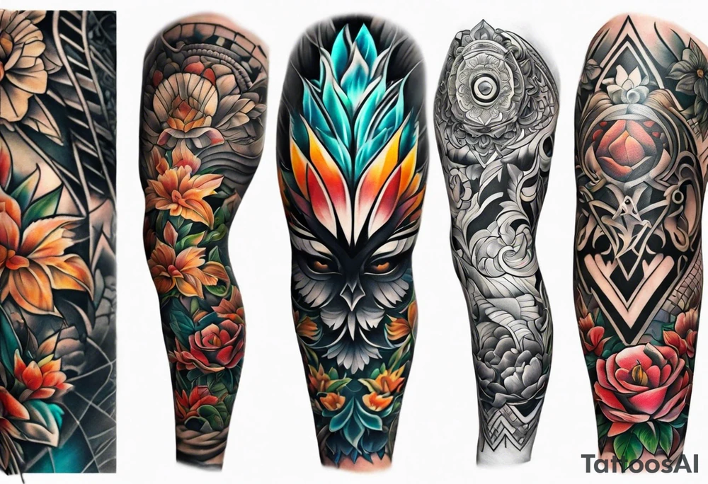 Full leg tattoo sleeve tattoo idea
