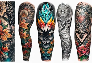 Full leg tattoo sleeve tattoo idea