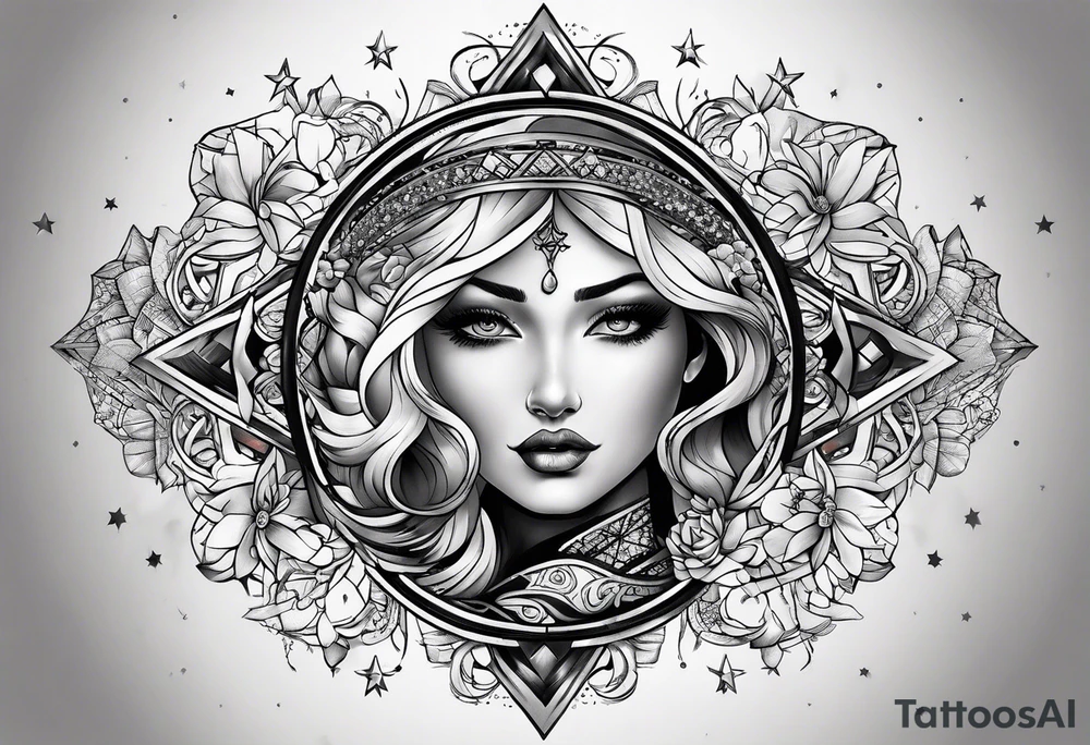 Sky and stars tattoo idea