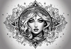 Sky and stars tattoo idea