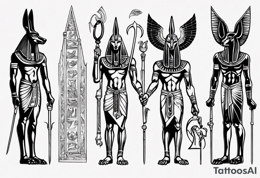 Horus and anubis tattoo idea