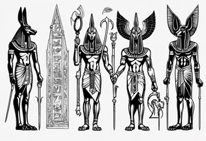 Horus and anubis tattoo idea