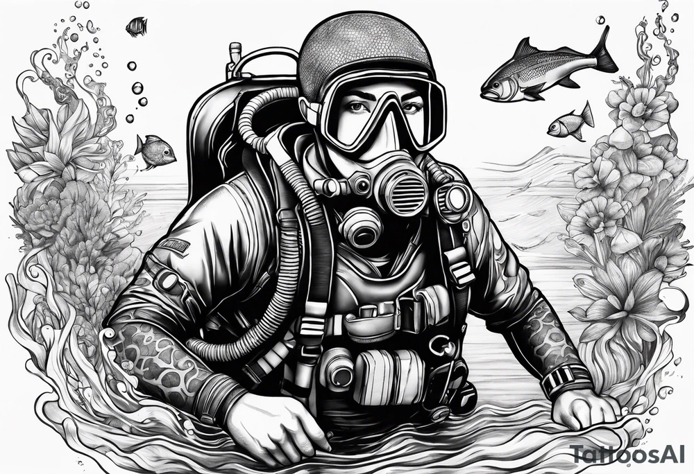 Scuba dive tattoo idea