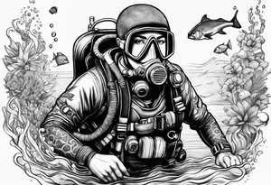 Scuba dive tattoo idea