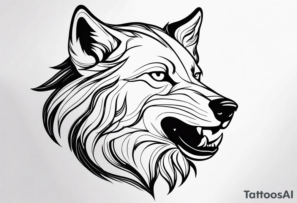 powerful majestic Wolf, close-up tattoo idea