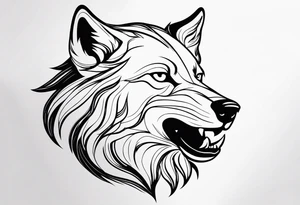 powerful majestic Wolf, close-up tattoo idea