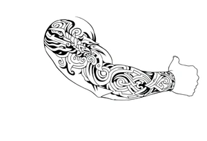 Maori style Celtic tribal sleeve tattoo idea