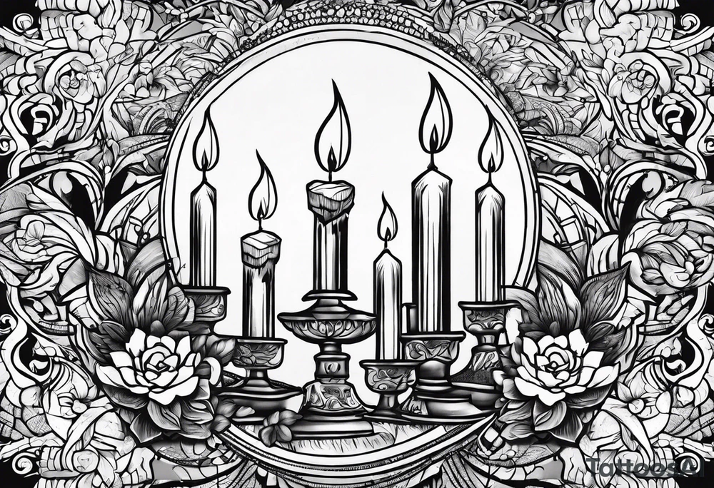 vintage candle tattoo idea
