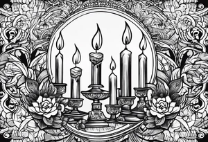 vintage candle tattoo idea