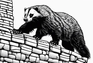 honey badger climbing over 
wall, claws tattoo idea
