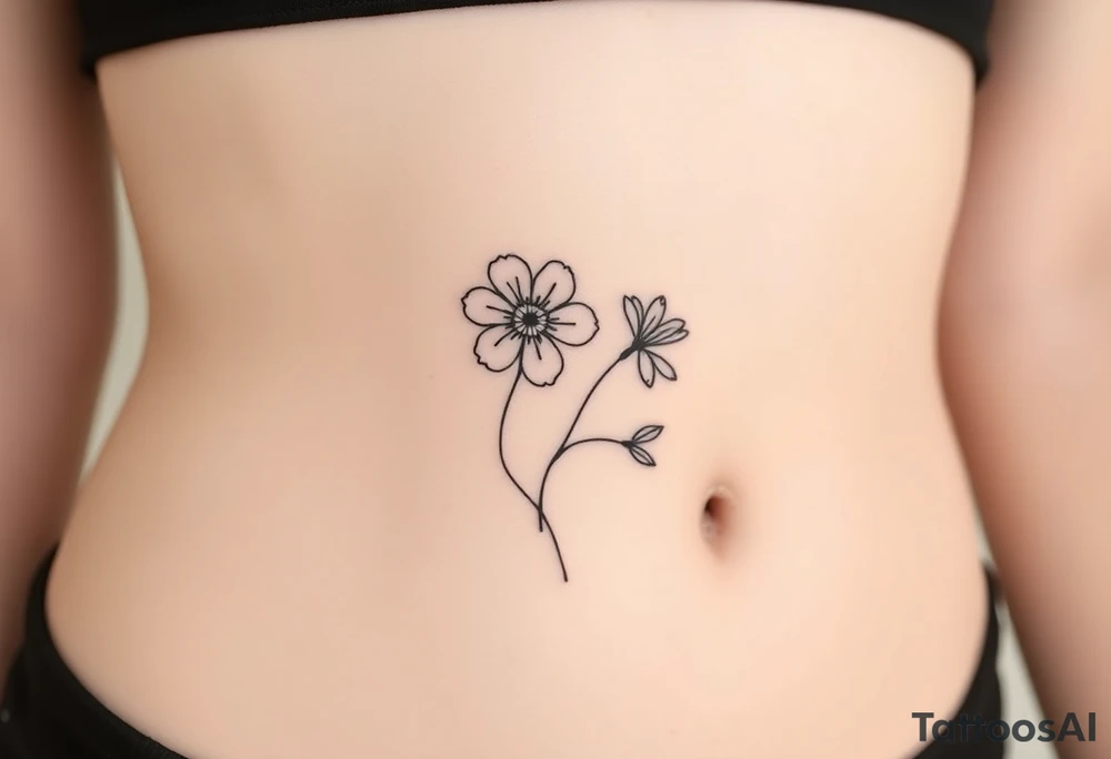 both january birth flowers that are dainty and fine line and small tattoo idea
