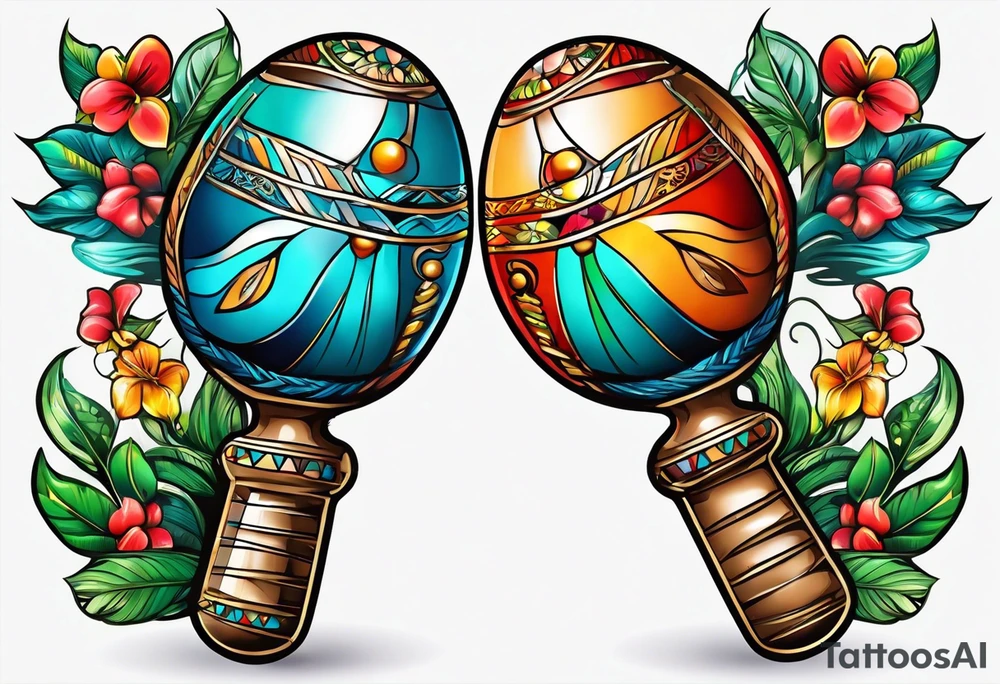 2 swinging maracas tattoo idea