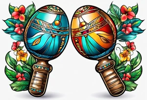 2 swinging maracas tattoo idea
